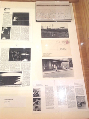 newspaper clippings laid out in frame