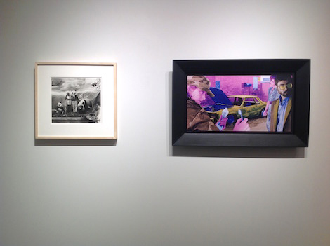 framed work on wall