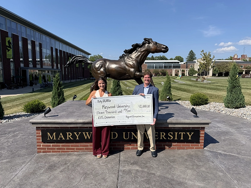 Pagnotti Enterprises representatives present a 2026 EITC donation supporting Marywood’s Momentum Dual Enrollment Program