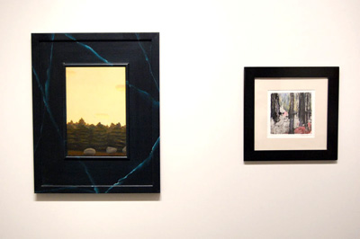 framed artwork on wall