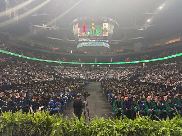 arena full of people in academic attire