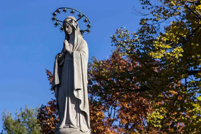 a statue of Mary